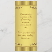 エレガント金ゴールド結婚メニュープログラム メニュー (裏面)