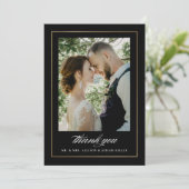 エレガント金ゴールド結婚写真のサンキューカード サンキューカード (スタンド正面)