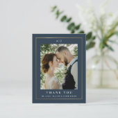 エレガント金ゴールド結婚写真 サンキューカード (スタンド正面)