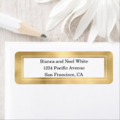 エレガント金ゴールド結婚差出人住所ラベル ラベル (インサイチュ)