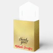 エレガント金ゴールド結婚式の引き出物ボックスと名前をカスタムする フェイバーボックス (オープン)