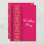 エレガント金ゴールド結婚式招待状カード 招待状 (正面/裏面)