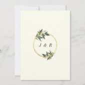 エレガント金ゴールド結婚式招待状離れ (裏面)