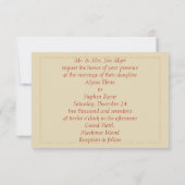 エレガント金ゴールド結婚式招待状 招待状 (裏面)