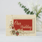 エレガント金ゴールド結婚式招待状 招待状 (スタンド正面)