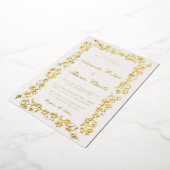 エレガント金ゴールド結婚式招待状 箔招待状 (回転した状態)