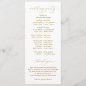 エレガント金ゴールド結婚式 プログラムクラシックヴィンテージ プログラム (裏面)