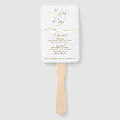 エレガント金ゴールド結婚式 プログラム ハンドファン (正面)