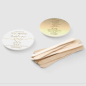 エレガント金ゴールド結婚式 プログラム ハンドファン (組立なし)