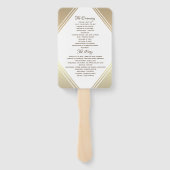 エレガント金ゴールド結婚式 プログラム ハンドファン (裏面)