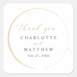 エレガント金ゴールド結婚 スクエアシール