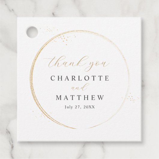 エレガント金ゴールド結婚 フェイバータグ (正面)