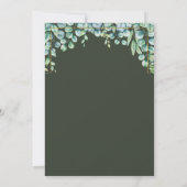エレガント金ゴールド緑のフローラ水の色結婚の 招待状 (裏面)