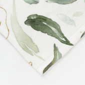 エレガント金ゴールド緑の離れ フリースブランケット (角)