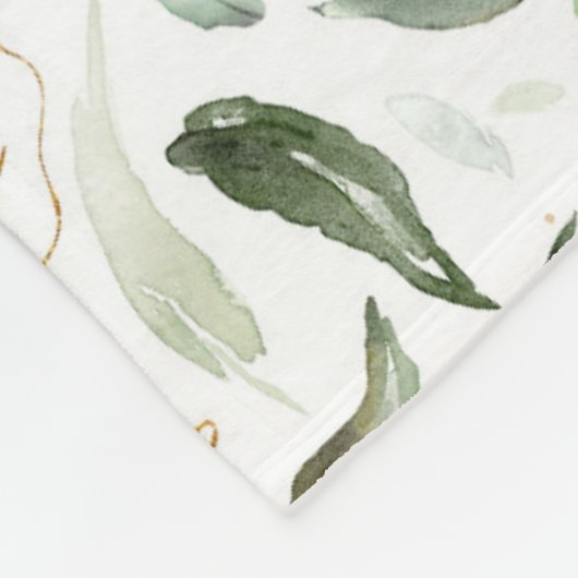 エレガント金ゴールド緑の離れ フリースブランケット (角)