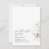 エレガント金ゴールド緑セーブ・ザ・デート案内 案内状 (正面)