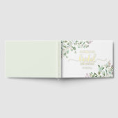 エレガント金ゴールド緑ブライダルシャワー ゲストブック (全面)