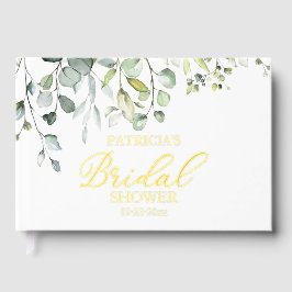 エレガント金ゴールド緑ブライダルシャワー ゲストブック