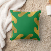 エレガント金ゴールド緑抽象芸術リーフパターン クッション (ブランケット)