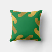 エレガント金ゴールド緑抽象芸術リーフパターン クッション (裏面)