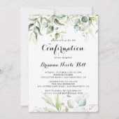 エレガント金ゴールド緑色書跡の確認 招待状 (正面)