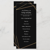 エレガント金ゴールド線と黒線結婚線 プログラム (正面/裏面)