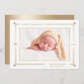 エレガント金ゴールド線縁ど写真 シーズンカード (正面/裏面)