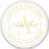 エレガント金ゴールド編集可能文字透明 シール (正面)