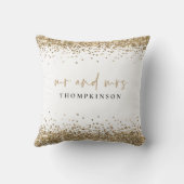 エレガント金ゴールド縁どグリッター名ホワイト氏 クッション (裏面)