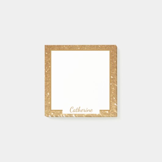 エレガント金ゴールド縁どフレームシックトレンディー ポストイット (正面)