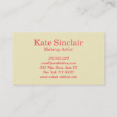 エレガント金ゴールド縁どフローラデザインメイクアップアーティスト 名刺 (裏面)