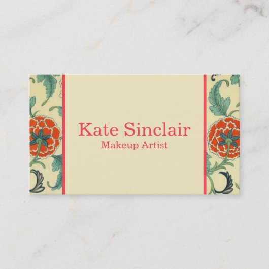 エレガント金ゴールド縁どフローラデザインメイクアップアーティスト 名刺 (正面)