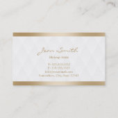 エレガント金ゴールド縁どメイクアップ・アーティスト・ビジネス・カード 名刺 (裏面)