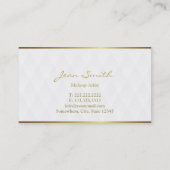 エレガント金ゴールド縁どメイクアップ・アーティスト・ビジネス・カード 名刺 (裏面)