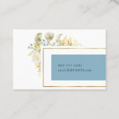 エレガント金ゴールド縁どワイルドフラワー写真イベントスタイリスト 名刺 (裏面)