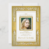 エレガント金ゴールド縁ど写真ありがとうご覧の通り – Here Soon サンキューカード (正面)