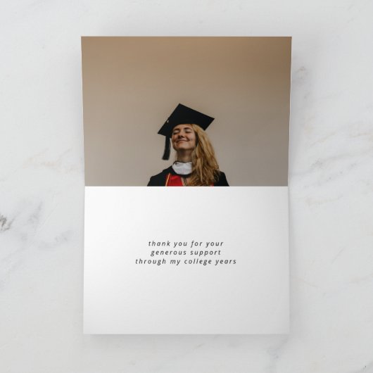 エレガント金ゴールド縁ど卒業写真ありC カード (内部)