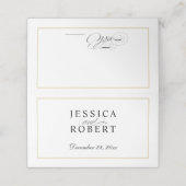 エレガント金ゴールド縁ど新婦テーブルゲスト プレイスカード (外部開封)