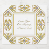 エレガント金ゴールド縁ど施飾アクセント スパークリングワインラベル (シングルラベル)