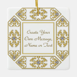 エレガント金ゴールド縁ど施飾アクセント セラミックオーナメント