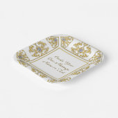 エレガント金ゴールド縁ど施飾アクセント ペーパープレート (傾斜あり)