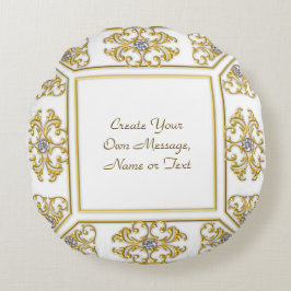 エレガント金ゴールド縁ど施飾アクセント ラウンドクッション