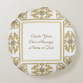 エレガント金ゴールド縁ど施飾アクセント ラウンドクッション (裏面)