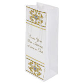 エレガント金ゴールド縁ど施飾アクセント ワインギフトバッグ (正面アングル)