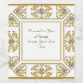 エレガント金ゴールド縁ど装飾品 ワインラベル (シングルラベル)