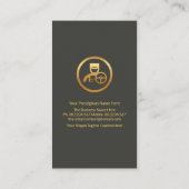 エレガント金ゴールド縦線運転手 名刺 (裏面)