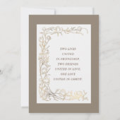 エレガント金ゴールド繊細な花クリスチャン結婚ズ 招待状 (裏面)
