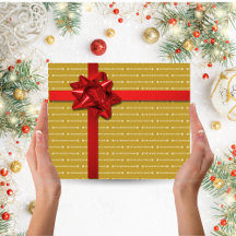 エレガント金ゴールド繰り返し名パターンクリスマスプレゼント