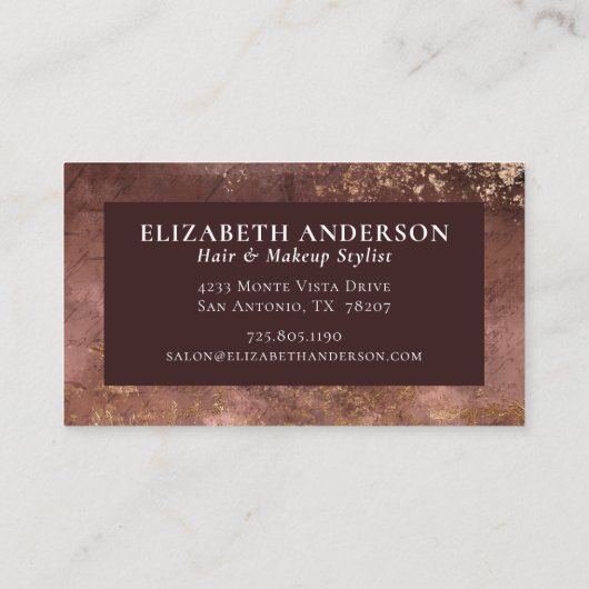 エレガント金ゴールド美容師サロン事業 名刺 (裏面)