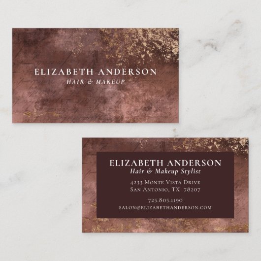 エレガント金ゴールド美容師サロン事業 名刺 (正面/裏面)